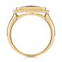18k Yellow Gold 18k Yellow Gold Garnet And Diamond Halo Fashion Ring - Front View -  104579 - Thumbnail