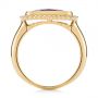 14k Yellow Gold 14k Yellow Gold Garnet And Diamond Halo Fashion Ring - Front View -  104579 - Thumbnail