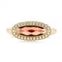 14k Yellow Gold 14k Yellow Gold Garnet And Diamond Halo Fashion Ring - Top View -  104579 - Thumbnail