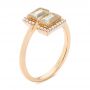 14k Rose Gold 14k Rose Gold Green Amethyst And Diamond Fashion Ring - Three-Quarter View -  103677 - Thumbnail