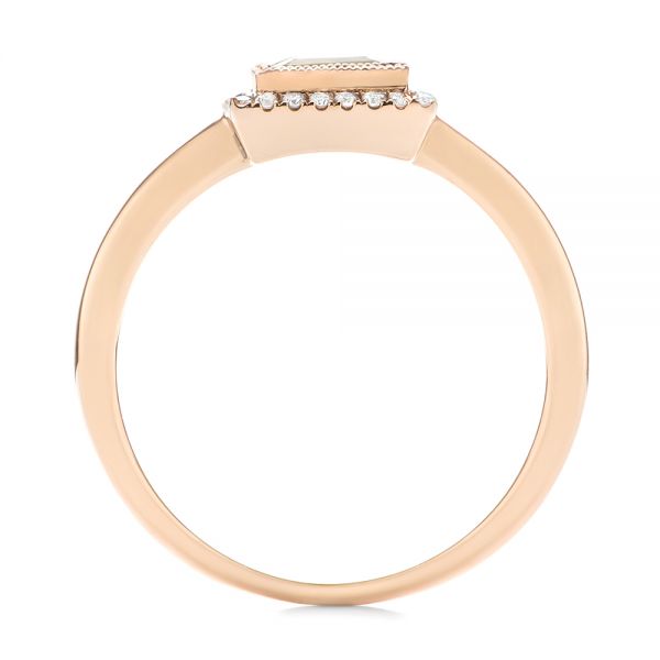 14k Rose Gold 14k Rose Gold Green Amethyst And Diamond Fashion Ring - Front View - 103677