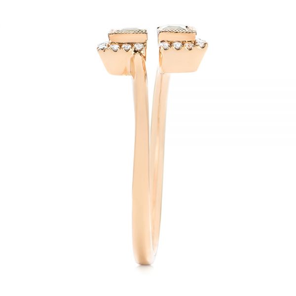 14k Rose Gold 14k Rose Gold Green Amethyst And Diamond Fashion Ring - Side View - 103677