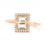 18k Rose Gold 18k Rose Gold Green Amethyst And Diamond Fashion Ring - Top View -  103677 - Thumbnail