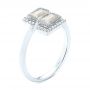  Platinum Platinum Green Amethyst And Diamond Fashion Ring - Three-Quarter View -  103677 - Thumbnail
