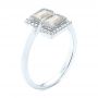 18k White Gold 18k White Gold Green Amethyst And Diamond Fashion Ring - Three-Quarter View -  103677 - Thumbnail