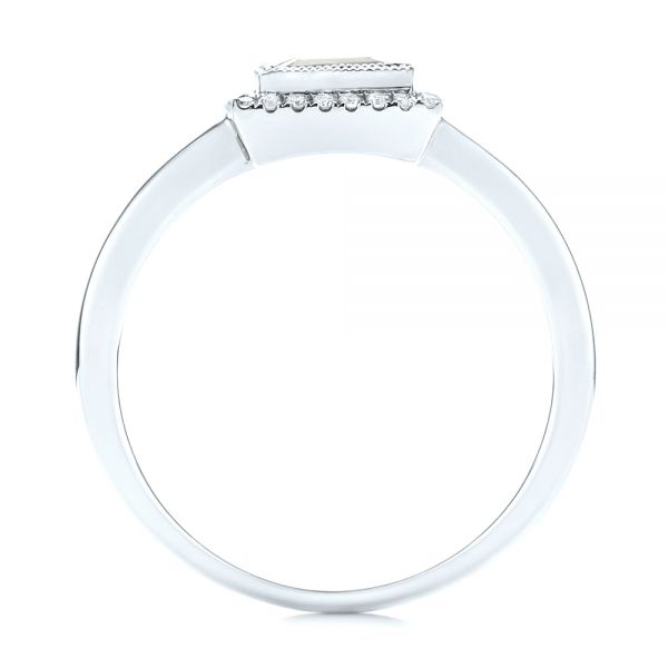  Platinum Platinum Green Amethyst And Diamond Fashion Ring - Front View -  103677