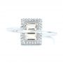  Platinum Platinum Green Amethyst And Diamond Fashion Ring - Top View -  103677 - Thumbnail