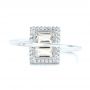 14k White Gold 14k White Gold Green Amethyst And Diamond Fashion Ring - Top View -  103677 - Thumbnail