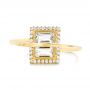14k Yellow Gold Green Amethyst And Diamond Fashion Ring - Top View -  103677 - Thumbnail