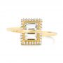 18k Yellow Gold 18k Yellow Gold Green Amethyst And Diamond Fashion Ring - Top View -  103677 - Thumbnail