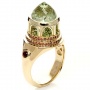  14K Gold Green Inverted Topaz Pavillion Ring - Side View -  1108 - Thumbnail