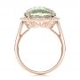 18k Rose Gold 18k Rose Gold Green Quartz Checkerboard And Diamond Halo Ring - Front View -  101939 - Thumbnail