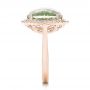 14k Rose Gold 14k Rose Gold Green Quartz Checkerboard And Diamond Halo Ring - Side View -  101939 - Thumbnail