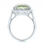  Platinum Platinum Green Quartz Checkerboard And Diamond Halo Ring - Front View -  101939 - Thumbnail