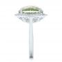 18k White Gold 18k White Gold Green Quartz Checkerboard And Diamond Halo Ring - Side View -  101939 - Thumbnail