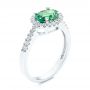 14k White Gold Green Tourmaline And Diamond Ring - Three-Quarter View -  106016 - Thumbnail