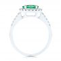 14k White Gold Green Tourmaline And Diamond Ring - Front View -  106016 - Thumbnail