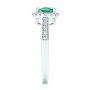 14k White Gold Green Tourmaline And Diamond Ring - Side View -  106016 - Thumbnail