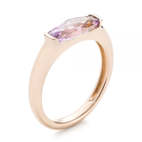 18k Rose Gold 18k Rose Gold Lavender Amethyst Fashion Ring - Three-Quarter View -  103763