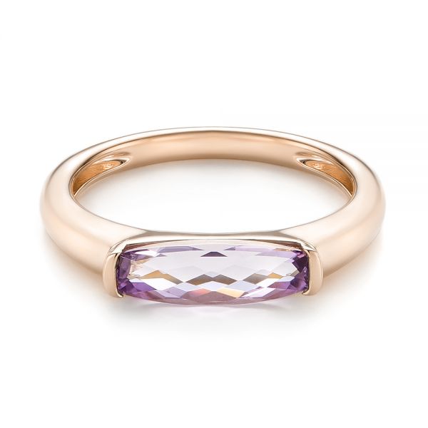 14k Rose Gold 14k Rose Gold Lavender Amethyst Fashion Ring - Flat View - 103763
