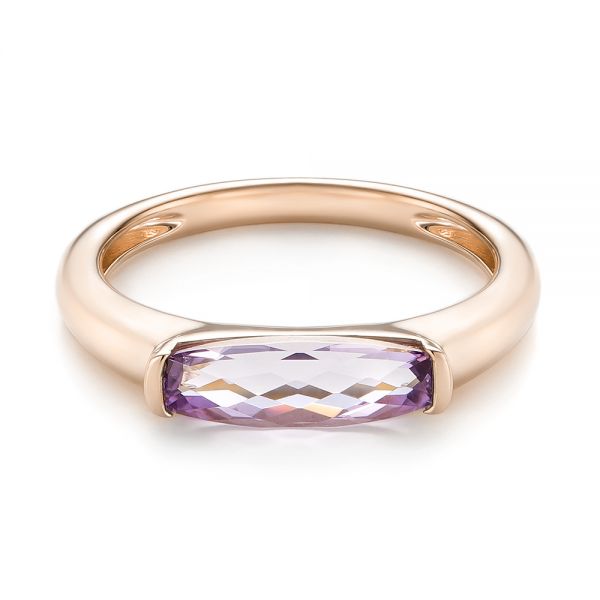 18k Rose Gold 18k Rose Gold Lavender Amethyst Fashion Ring - Flat View -  103763