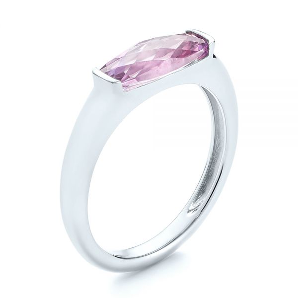 14k White Gold 14k White Gold Lavender Amethyst Fashion Ring - Three-Quarter View -  103763