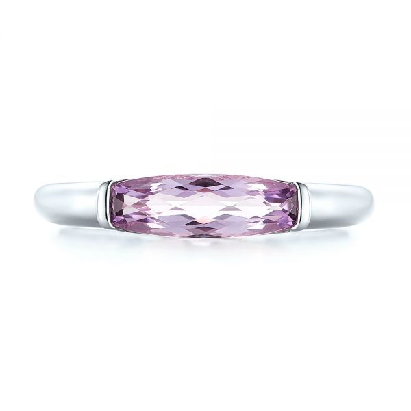  Platinum Platinum Lavender Amethyst Fashion Ring - Top View -  103763