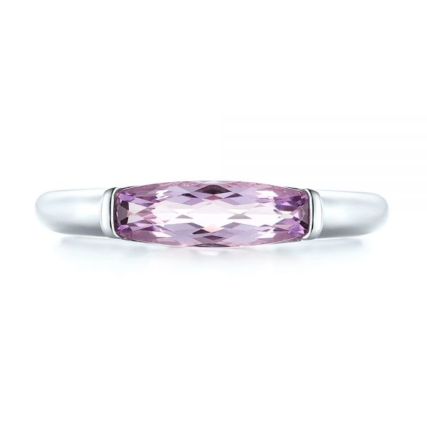 14k White Gold 14k White Gold Lavender Amethyst Fashion Ring - Top View -  103763