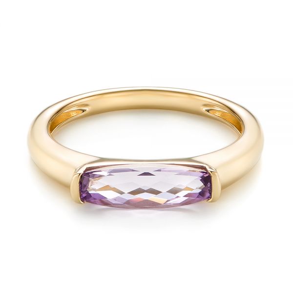 18k Yellow Gold 18k Yellow Gold Lavender Amethyst Fashion Ring - Flat View -  103763