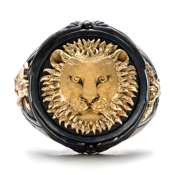 Men's Fashion Gold Plated Artificial Diamond Inlaid Lion - Temu