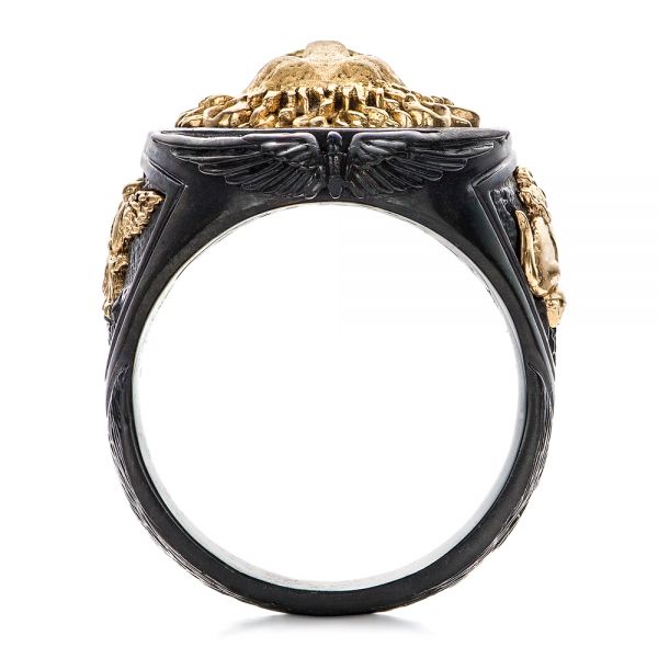 Carved Lion Gold Finger Ring For Men