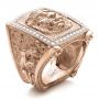14k Rose Gold 14k Rose Gold Lion's Head Hand Carved Ring - Three-Quarter View -  101511 - Thumbnail