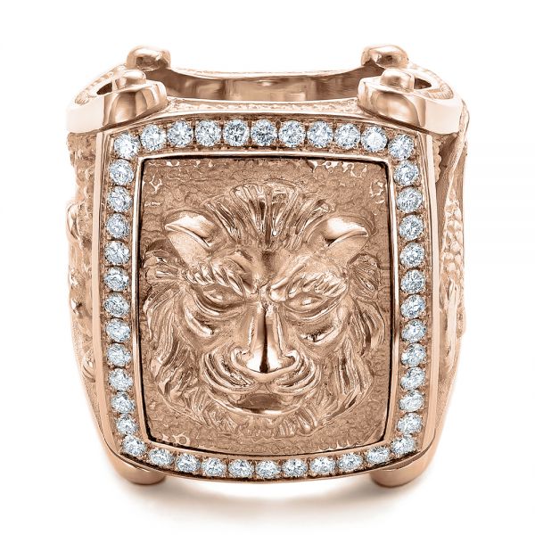 Rose gold lion discount ring
