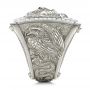 18k White Gold 18k White Gold Lion's Head Hand Carved Ring - Side View -  101511 - Thumbnail