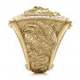 14k Yellow Gold 14k Yellow Gold Lion's Head Hand Carved Ring - Side View -  101511 - Thumbnail