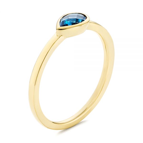  Yellow Gold Yellow Gold London Blue Topaz Ring - Three-Quarter View -  106579