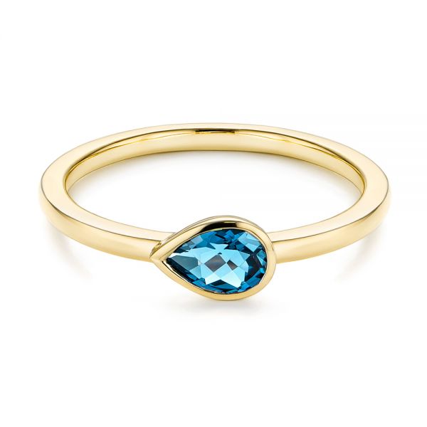  Yellow Gold Yellow Gold London Blue Topaz Ring - Flat View -  106579