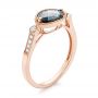 18k Rose Gold 18k Rose Gold London Blue Topaz And Diamond Fashion Ring - Three-Quarter View -  103765 - Thumbnail