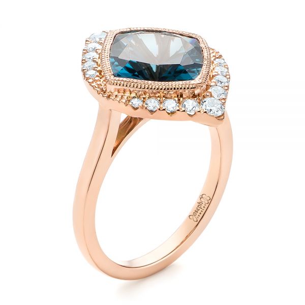 London Blue Topaz and Diamond Fashion Ring - Image