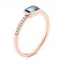 14k Rose Gold London Blue Topaz And Diamond Fashion Ring - Three-Quarter View -  105405 - Thumbnail
