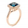 18k Rose Gold 18k Rose Gold London Blue Topaz And Diamond Fashion Ring - Three-Quarter View -  105418 - Thumbnail