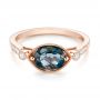 18k Rose Gold 18k Rose Gold London Blue Topaz And Diamond Fashion Ring - Flat View -  103765 - Thumbnail