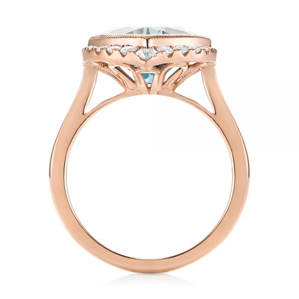 14k Rose Gold 14k Rose Gold London Blue Topaz And Diamond Fashion Ring - Front View -  104249