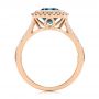 18k Rose Gold 18k Rose Gold London Blue Topaz And Diamond Fashion Ring - Front View -  105418 - Thumbnail