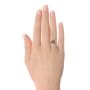 14k Rose Gold London Blue Topaz And Diamond Fashion Ring - Hand View -  103765 - Thumbnail