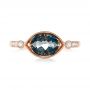 14k Rose Gold London Blue Topaz And Diamond Fashion Ring - Top View -  103765 - Thumbnail