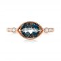 18k Rose Gold 18k Rose Gold London Blue Topaz And Diamond Fashion Ring - Top View -  103765 - Thumbnail