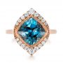 14k Rose Gold 14k Rose Gold London Blue Topaz And Diamond Fashion Ring - Top View -  104249 - Thumbnail