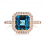18k Rose Gold 18k Rose Gold London Blue Topaz And Diamond Fashion Ring - Top View -  105418 - Thumbnail