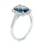 18k White Gold 18k White Gold London Blue Topaz And Diamond Fashion Ring - Three-Quarter View -  103343 - Thumbnail